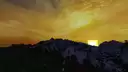 Evening - Sunset over the snowy mountains