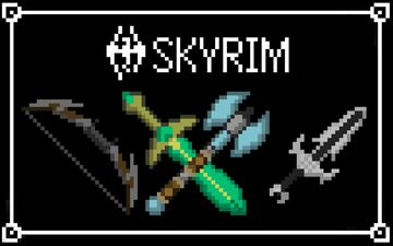 Skyrim weapons OptiFine 1.21.1 (En, Ru) Minecraft Texture Pack