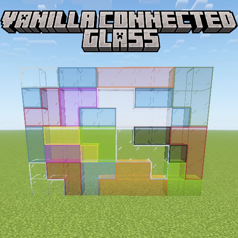 Vanilla Connected Glass (No OptiFine + Works with any resource pack)