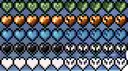 from top to bottom poison, frozen, absorption, wither, normal