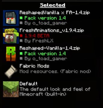 Reshaped Vanilla x Fresh Animations Minecraft Texture Pack