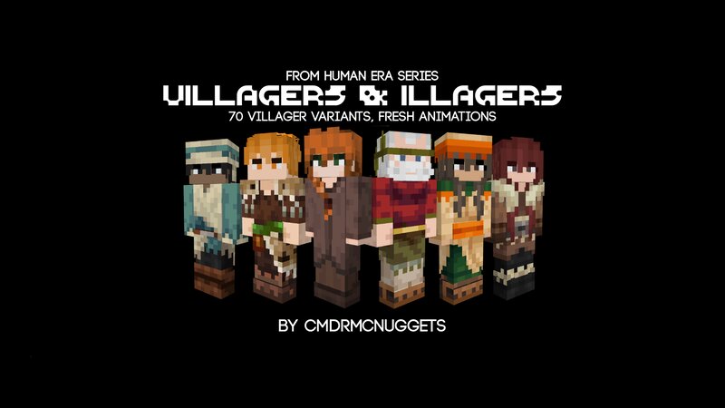 Human Era: Villagers & Illagers X Fresh Animations [ PC Java | MCPE Bedrock ]