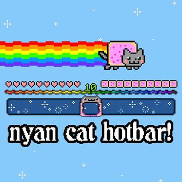 Luvstar's Nyan Cat Hotbar [JAVA 1.21.4 - 1.20] Minecraft Texture Pack