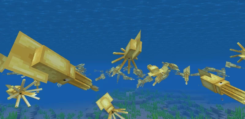 Yellow Humboldt Squid Pack | Bedrock Edition Minecraft Texture Pack