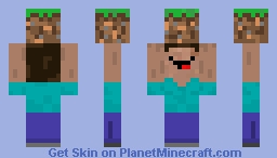 Noob Holding Grass Block Minecraft Skin