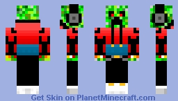 Neon DJ Creeper Minecraft Skin