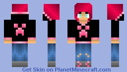 Pink Creeper Hoodie Minecraft Skin