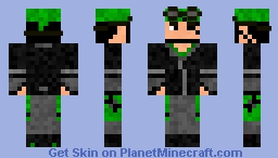 Green Biker Minecraft Skin