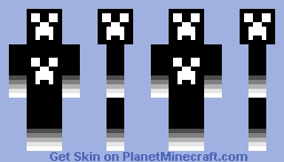 Black/White Creeper Minecraft Skin