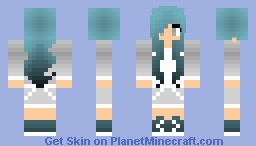 turquoise ombré to black normal girl Minecraft Skin