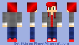 Cute Boy With Red Hair and Gray Jumper Minecraft Skin