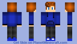 Cute boy with brown hair and blue jumper Minecraft Skin