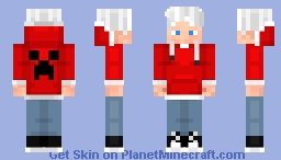 Red creeperhoddie 3D skin Minecraft Skin