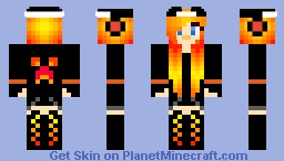 psycho fire girl Minecraft Skin