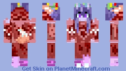 Guardian Wolf Girl Fire Minecraft Skin