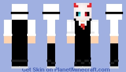 white hair masked suit man Minecraft Skin