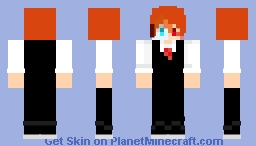 white hair suit fire man Minecraft Skin