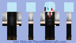 white hair suit ice man Minecraft Skin