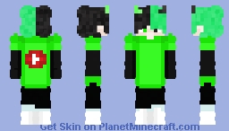 Green And Black Demon Boy Minecraft Skin