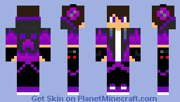 Black and purple human Minecraft Skin