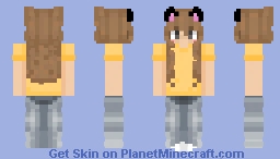 Girl in Yellow T-Shirt and Jeans Minecraft Skin