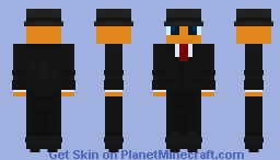 Orange Blob with Suit and Fedora Minecraft Skin