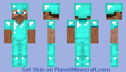 Backwards diamond armored Steve skin Minecraft Skin