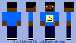 RED EYED Crazy Face In Blue Minecraft Skin
