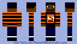 Crazy Face Orange & Black Minecraft Skin