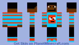 Blue and Orange Crazy Face Minecraft Skin