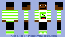 Lime And White Crazy Face Minecraft Skin