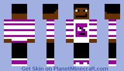 White and Purple Crazy Face Minecraft Skin