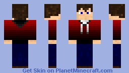 Hoodie Boy [Red fade to Black] Minecraft Skin