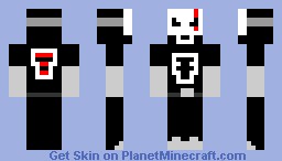 Kratos Skull mask being worn by a goth guy Minecraft Skin