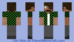 A Boy Green And Black Shirt Minecraft Skin