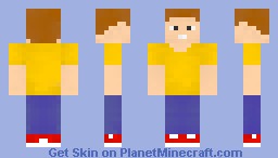 Edited Steve With A Yellow Shirt Minecraft Skin