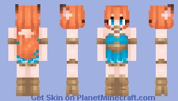 Fox Girl Warrior Minecraft Skin