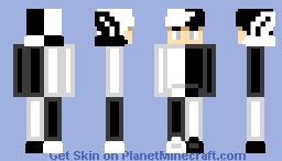 Black and white Wolf boy Minecraft Skin