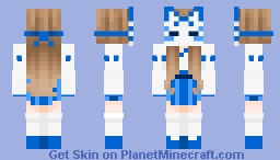 Kitsune Masked Girl - Blue Version Minecraft Skin