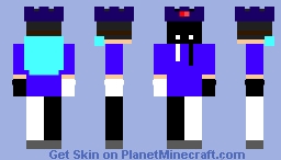 black mask,purple crown, purple and light blue hoodie Minecraft Skin