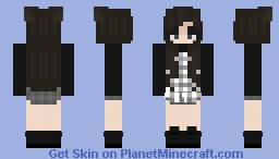 Black and white girl Minecraft Skin