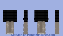 black shirt with beige cross pants Minecraft Skin