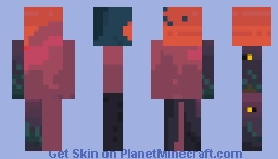 Sunset with tree and Fireflies Pixelart Minecraft Skin