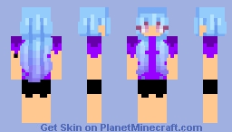 Cute Purple and Blue Girl Minecraft Skin