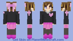 Pink & Black Kat Minecraft Skin