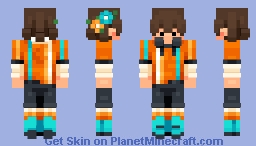 applejaxxs - Orange Team Hearts For Astra x Blockfest Minecraft Skin