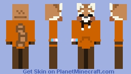 Trans Red Panda in Hoodie Minecraft Skin