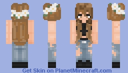 Brown haired girl with grunge and street style clothes Minecraft Skin