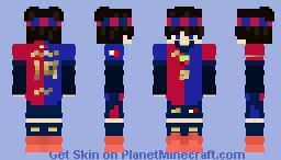 Camiseta Local FC Barcelona 2024-25 #19 Lamine Yamal Minecraft Skin