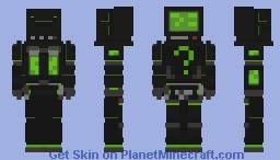 A Riddler-inspired screen head skin Minecraft Skin